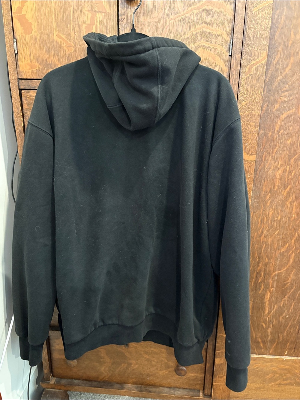 Carhartt Black Zip-Up Hoodie with Yellow Caterpillar Patch - Picture 4 of 4